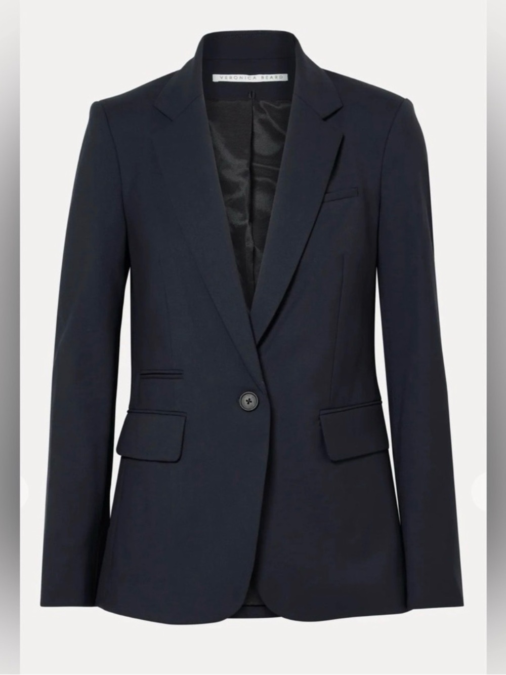 Veronica Beard Classic Dickey Jacket Dark Navy Wool Blazer Size 8